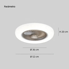 Ventilador de techo con luz sin aspas silencioso Morandi Ø52 cm para salón