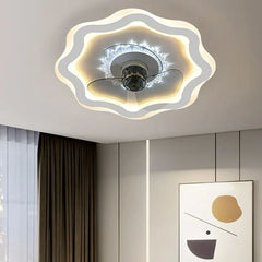 Ventilador de techo con luz y mando techo redonda