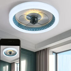 Ventilador de techo con luz y mando techo redonda