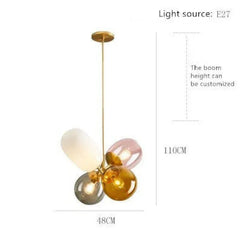 Lámparas de colores techo diseño artístico en vidrio