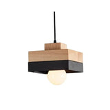 Lampara colgante blanca y madera diseño creativo