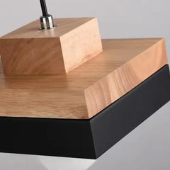 Lampara colgante blanca y madera diseño creativo