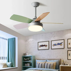 Ventilador de techo con mando a distancia y luz para habitación infantil