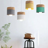 Lampara Colgante LED Nórdica Macaron de Madera