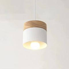 Lámpara colgante nórdica cilíndrica LED color Morandi para comedor