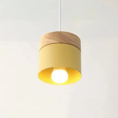 Lámpara colgante nórdica cilíndrica LED color Morandi para comedor
