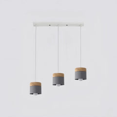 Lámpara colgante nórdica cilíndrica LED color Morandi para comedor