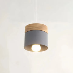 Lámpara colgante nórdica cilíndrica LED color Morandi para comedor