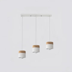 Lámpara colgante nórdica cilíndrica LED color Morandi para comedor