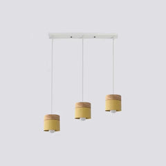 Lámpara colgante nórdica cilíndrica LED color Morandi para comedor