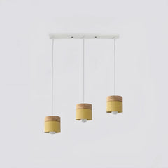 Lámpara colgante nórdica cilíndrica LED color Morandi para comedor