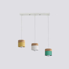 Lámpara colgante nórdica cilíndrica LED color Morandi para comedor