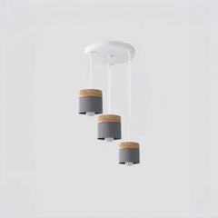 Lámpara colgante nórdica cilíndrica LED color Morandi para comedor
