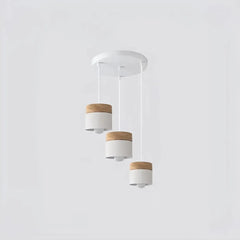 Lámpara colgante nórdica cilíndrica LED color Morandi para comedor