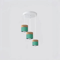 Lámpara colgante nórdica cilíndrica LED color Morandi para comedor