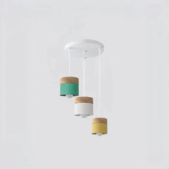 Lámpara colgante nórdica cilíndrica LED color Morandi para comedor