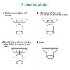 Downlight de superficie LED nórdico de metal para pasillo
