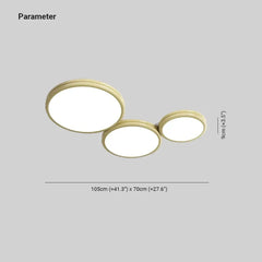 Plafón LED Moderno de Doble Capa y Tres Círculos para Techo de Salón