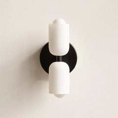 Aplique de pared bidireccional led de vidrio moderno con luz suave para mesita de noche