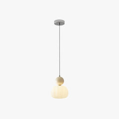 Lámpara colgante de calabaza estilo crema para dormitorio