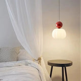 Lámpara colgante de calabaza estilo crema para dormitorio
