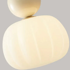 Lámpara colgante de calabaza estilo crema para dormitorio