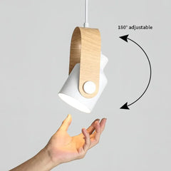 Lampara Colgante Estilo Nordico Orientable de Metal Para Mesita de Noche