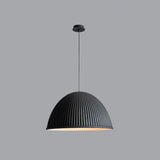 Lampara colgante pantalla blanca diseño semicircular