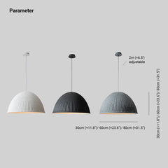 Lampara colgante pantalla blanca diseño semicircular