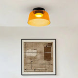 Lámpara de techo de vidrio nórdica multicapa con LED en tonos Morandi para salón