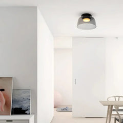 Lámpara de techo de vidrio nórdica multicapa con LED en tonos Morandi para salón