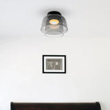 Lámpara de techo de vidrio nórdica multicapa con LED en tonos Morandi para salón