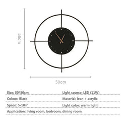 Aplique dormitorio moderno diseño pared forma reloj