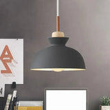 Lámpara colgante de hierro estilo industrial en forma de tapa de olla