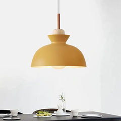 Lámpara colgante de hierro estilo industrial en forma de tapa de olla