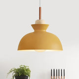 Lámpara colgante de hierro estilo industrial en forma de tapa de olla