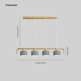 Lampara colgante 3 luces diseño nórdico cilindro madera