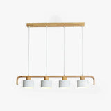 Lampara colgante 3 luces diseño nórdico cilindro madera