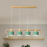 Lampara colgante 3 luces diseño nórdico cilindro madera