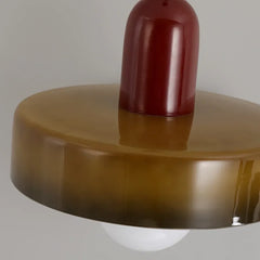 Lámpara de vidrio colgante LED regulable en altura color morandi para comedor