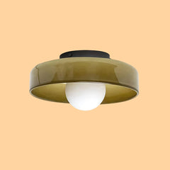 Lámpara de techo para pasillo LED moderna de vidrio tipo disco