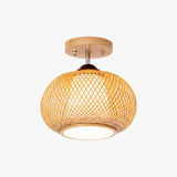 Lampara de techo ratan estilo vintage diseño farol