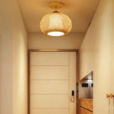 Lampara de techo ratan estilo vintage diseño farol