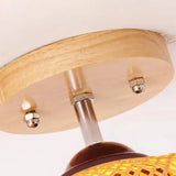 Lampara de techo ratan estilo vintage diseño farol