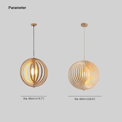 Lámpara para techo de madera con diseño de anillo giratorio