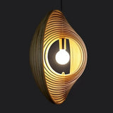 Lámpara para techo de madera con diseño de anillo giratorio