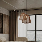 Colgante lamparas de mimbre diseño vintage para dormitorio