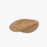 Lámpara colgante bambú natural regulable en altura para comedor