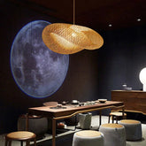 Lámpara Colgante de Bambú Hecha a Mano Estilo Japonés para Comedor