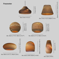 Lampara mimbre colgante diseño creativo forma de panal